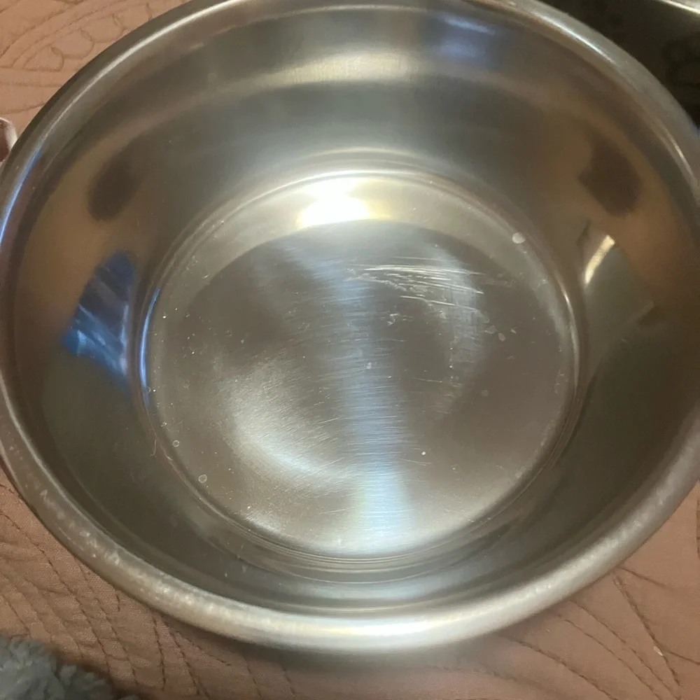 Two Non-Slip Dog Bowls With a Dog Paw Print Design